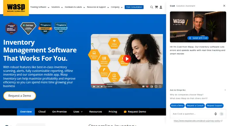 Wasp InventoryCloud's own site