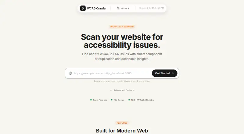 WCAG Crawler's own site