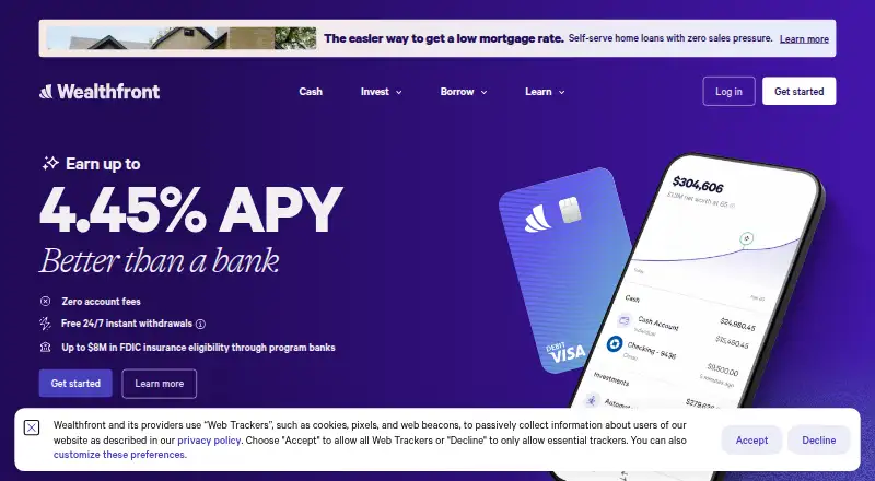Wealthfront's own site