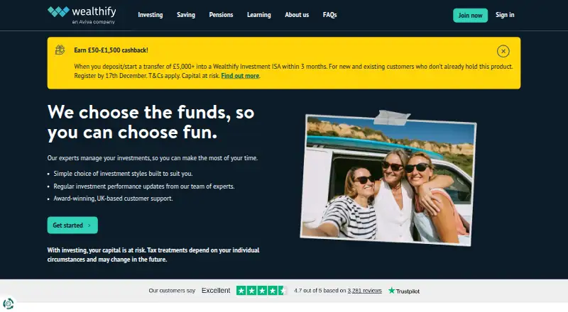 Wealthify's own site