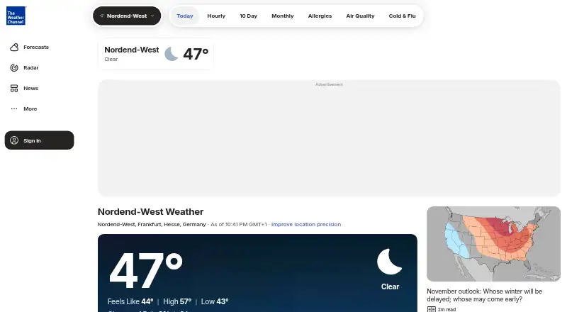 The Weather Channel's own site