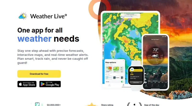 Weather Live°'s own site