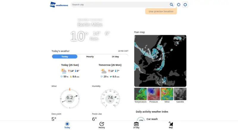 Weathernews's own site