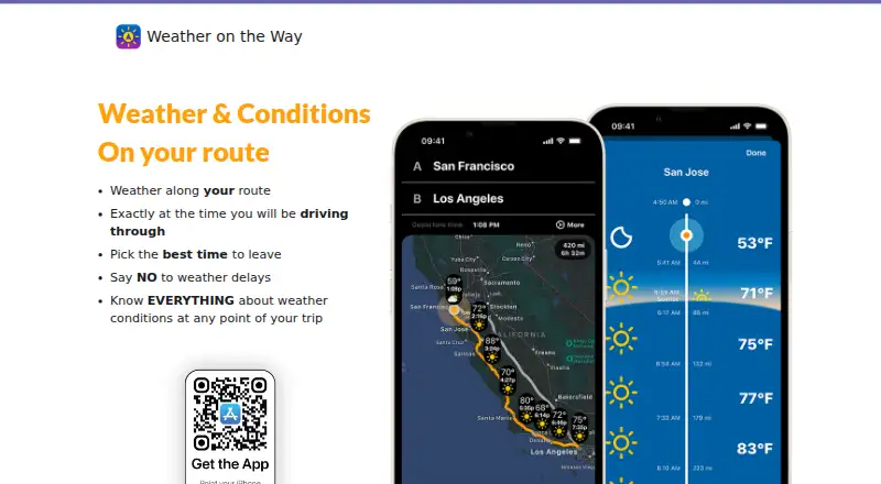 Weather on the Way's own site