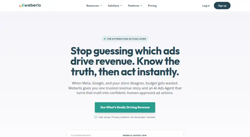 Weberlo Customer Journey Analytics's own site