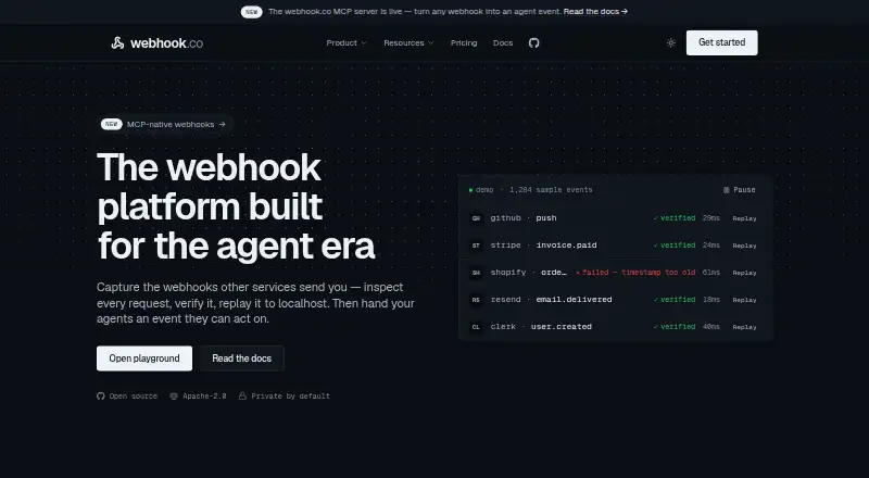 webhook.co's own site
