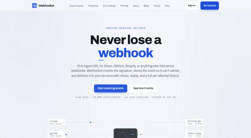 Webhooker's own site