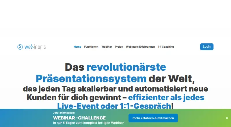 Webinaris's own site