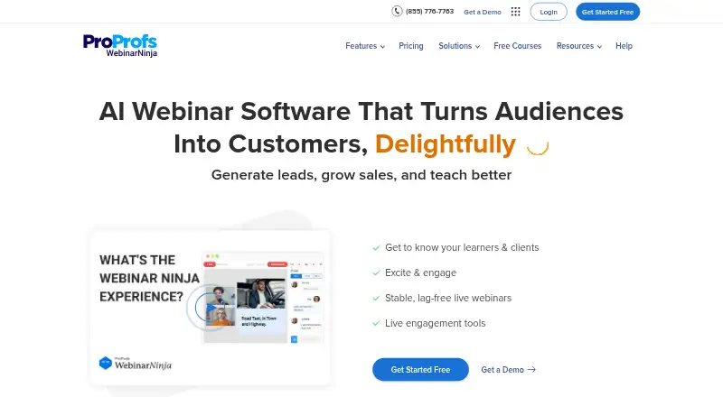 WebinarNinja's own site