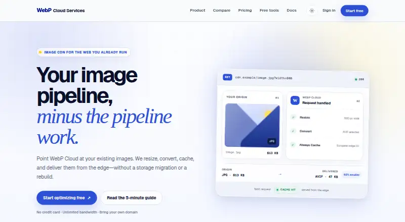 WebP Cloud's own site