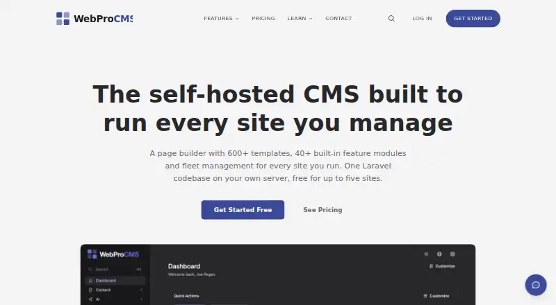 WebProCMS's own site