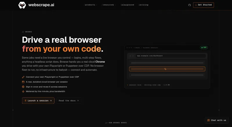 Webscrape AI Browse's own site