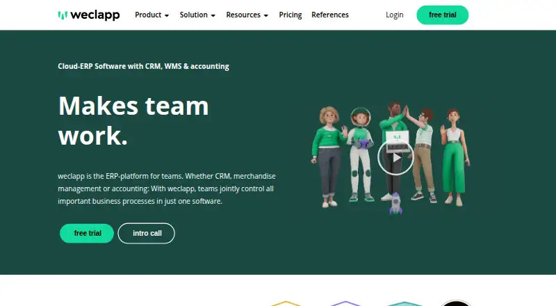 weclapp Cloud ERP's own site