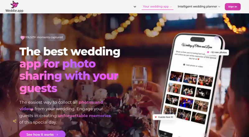 Weddie.app's own site