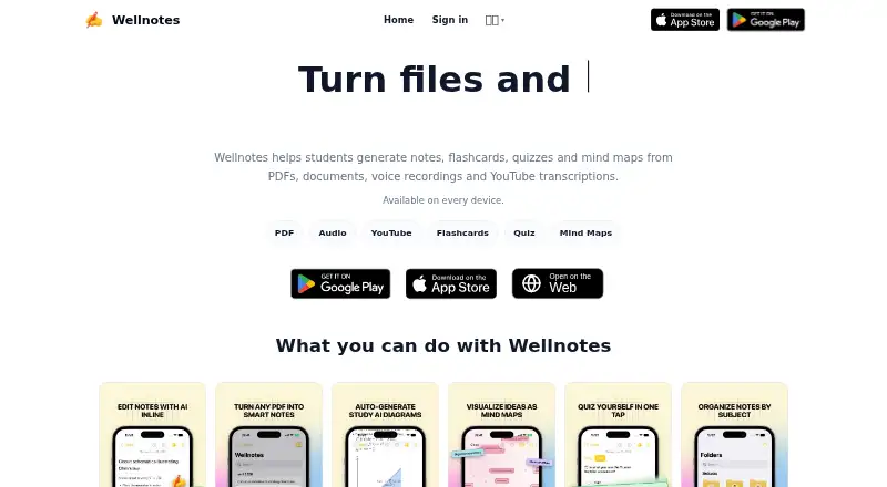 Wellnotes's own site