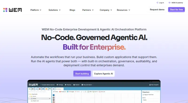 WEM No-Code's own site