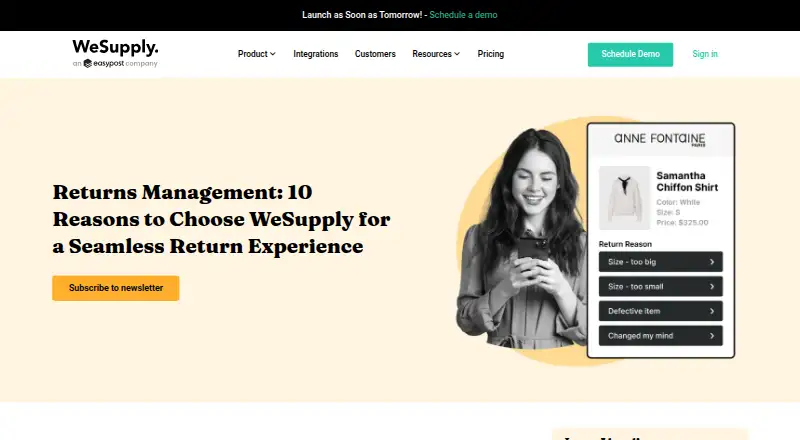 WeSupply Returns's own site