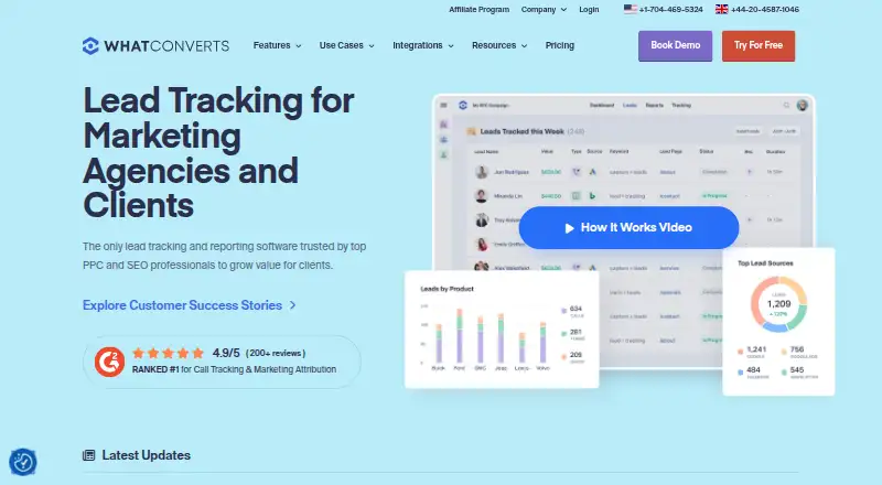 WhatConverts's own site