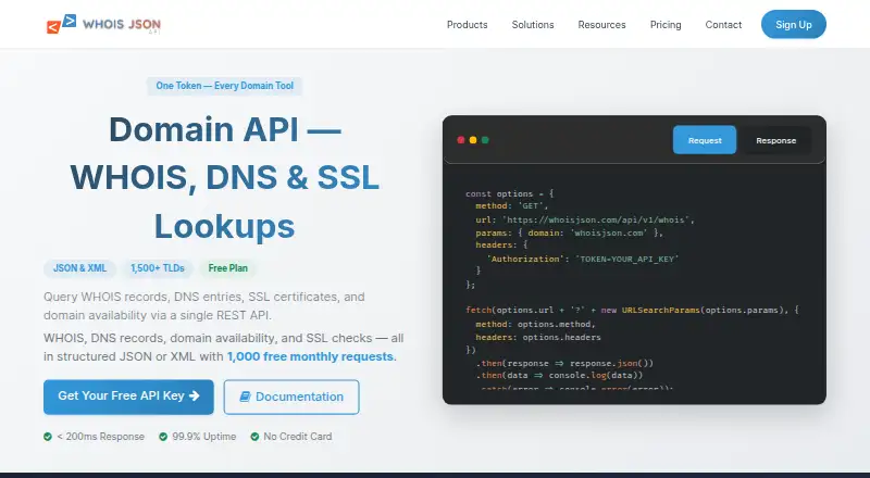 WhoisJSON API's own site