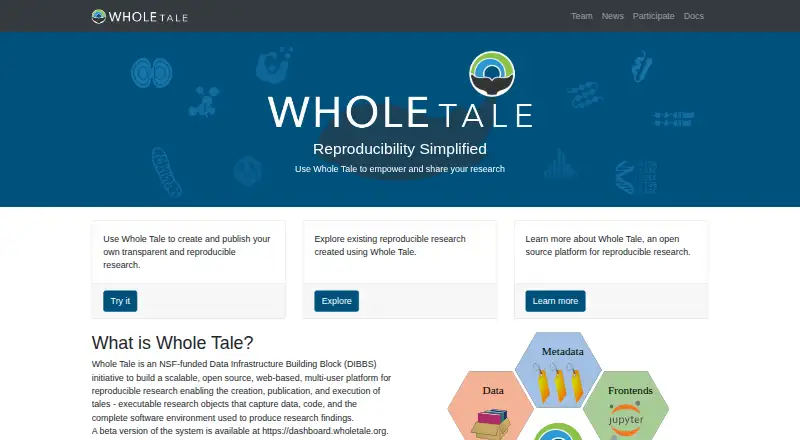 Whole Tale's own site