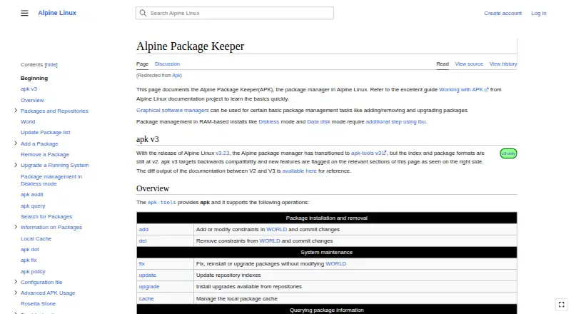 Alpine apk-tools's own site