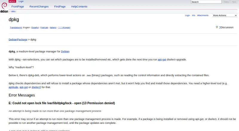 dpkg's own site