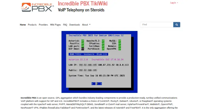 Incredible PBX's own site