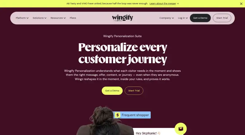 VWO Personalize's own site