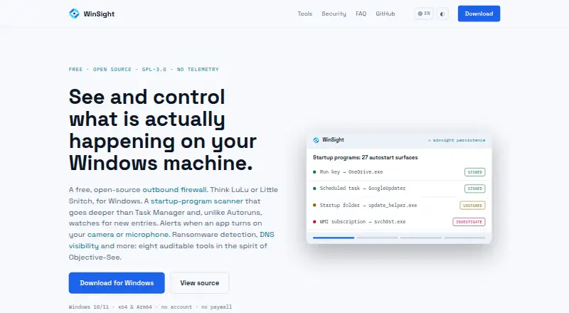 WinSight's own site