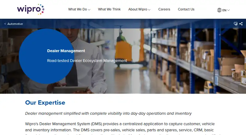 Wipro Dealer Management System's own site