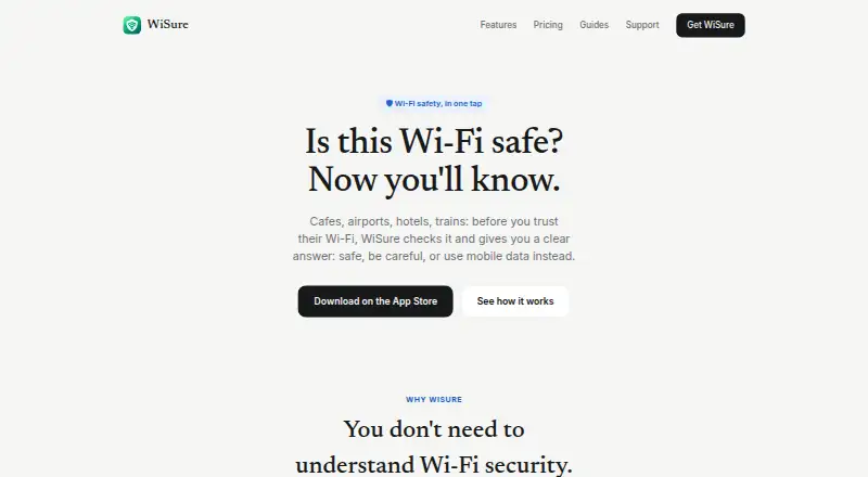 WiSure: WiFi Security Scanner's own site