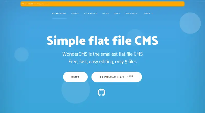WonderCMS's own site