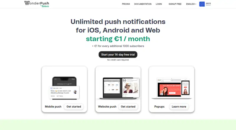 WonderPush's own site