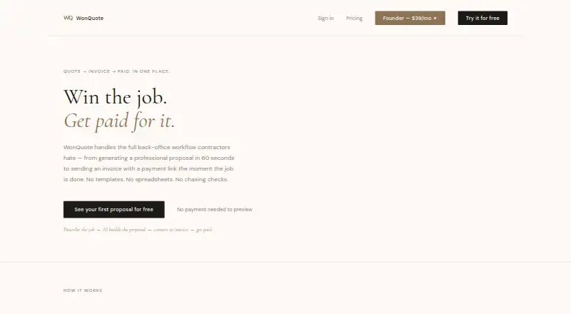 WonQuote's own site