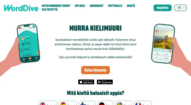 WordDive's own site