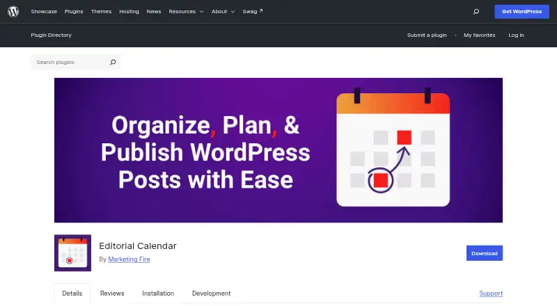 Editorial Calendar's own site