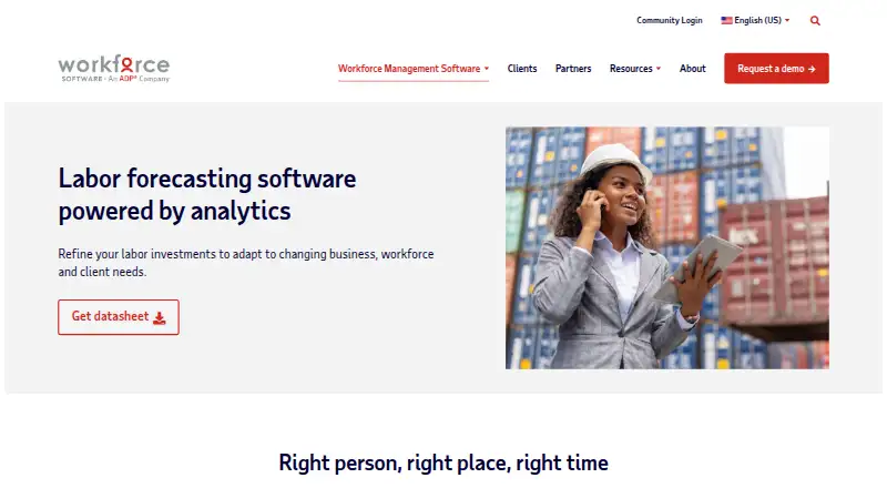 WorkForce Software Labor Forecasting's own site