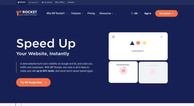 WP Rocket's own site