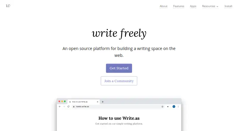 WriteFreely's own site