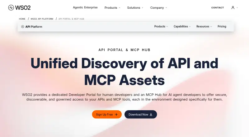 WSO2 API Portal & MCP Hub's own site