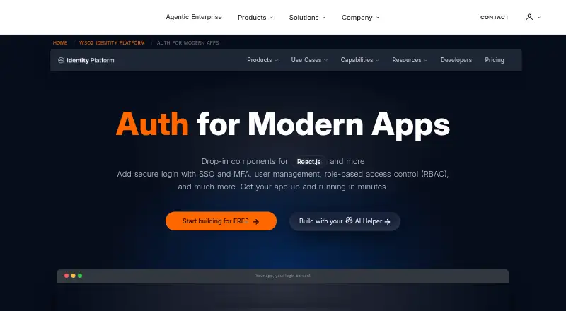 Asgardeo's own site