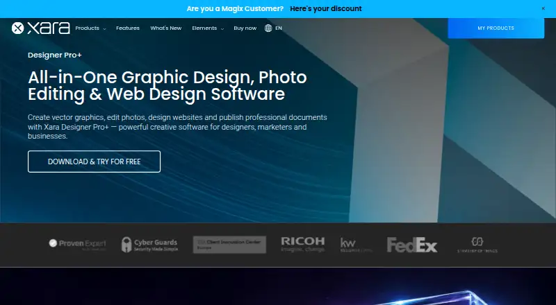 Xara Designer Pro+'s own site