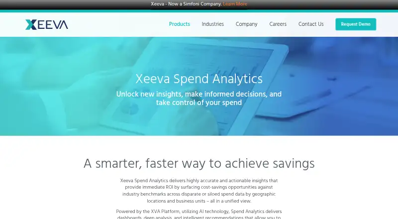 Xeeva Spend Analytics's own site