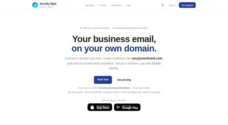 Xendly Mail's own site