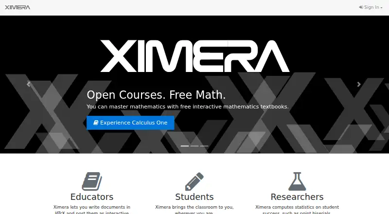 Ximera's own site