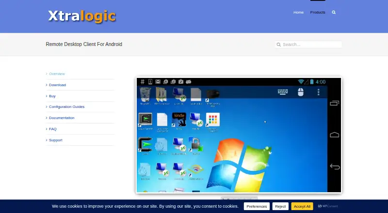 Xtralogic Remote Desktop Client for Android's own site