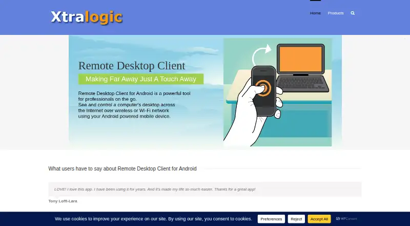 Xtralogic RDP Client for Chrome's own site