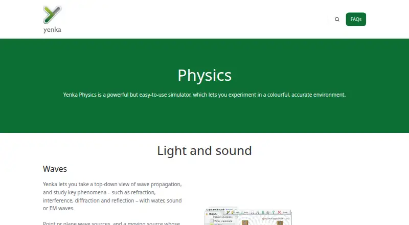 Yenka Physics's own site