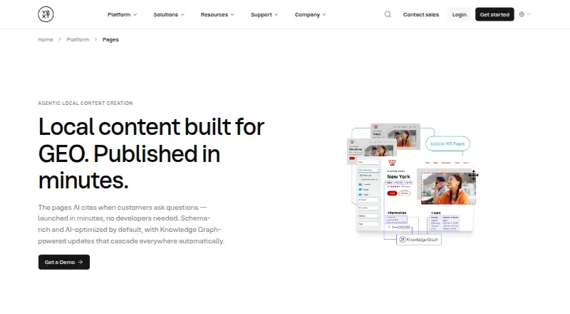 Yext Pages's own site