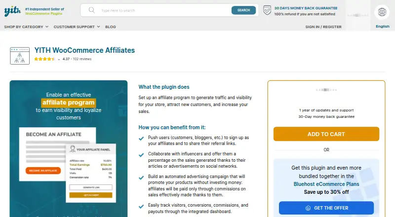 YITH WooCommerce Affiliates's own site
